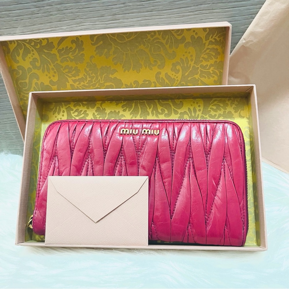 Miu Miu Leather Zip Around Wallet - image 1